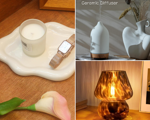 nightstand staples that make your bedroom feel luxe & serene 🕯️ cover photo collage