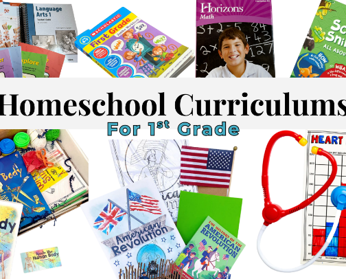 Homeschool Curriculum - 1st Grade cover photo collage