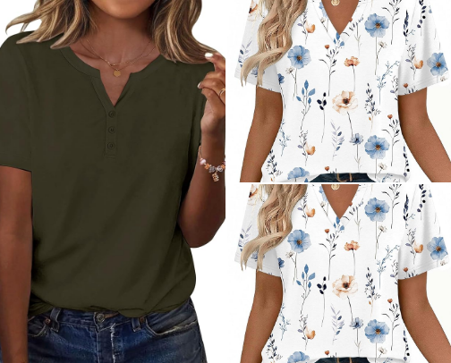 V Neck Summer Tops for Women cover photo collage