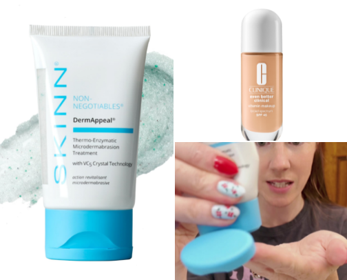 Face products for mature skin cover photo collage