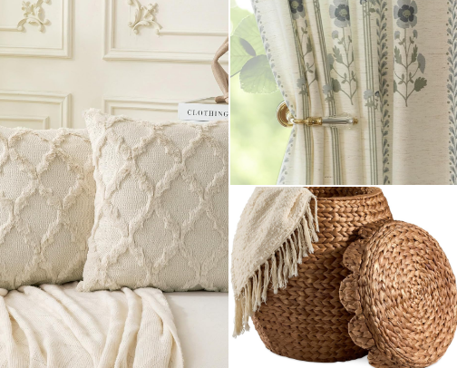 Aesthetic Living Room Essentials on a Budget cover photo collage