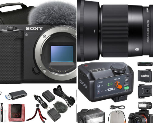Content creator camera gear & tech essentials 🎥 cover photo collage