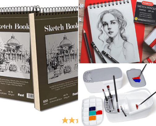 Art supplies cover photo collage