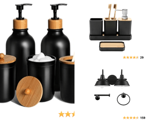 Matte Black Bathroom Decor cover photo collage