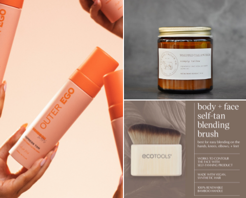 Fair Skin, Flawless Glow: Skin Prep & Self Tanners cover photo collage