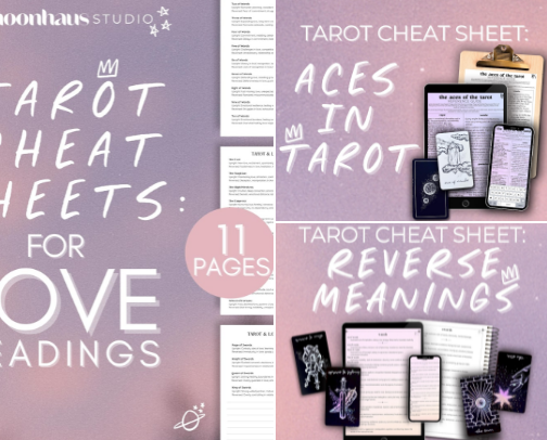 ✨The Best Tarot Cheat Sheets Available! Beginner Friendly, Eco Friendly, Easy to Use! Ready For Your Book of Shadows!✨ cover photo collage
