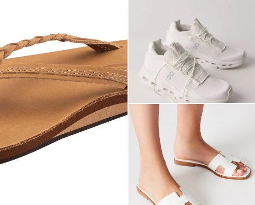 sandals + sneakers cover photo collage