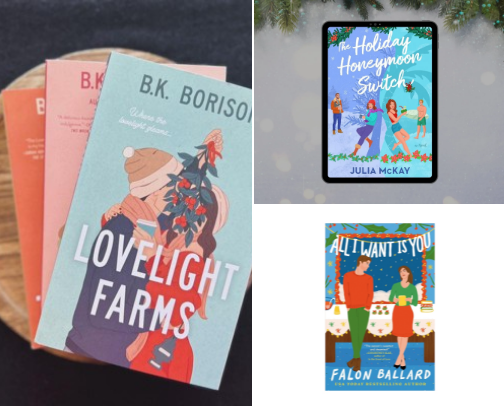 Holiday Perfect Rom-Com Reads cover photo collage