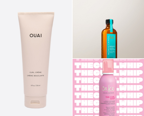 Curly hair products cover photo collage