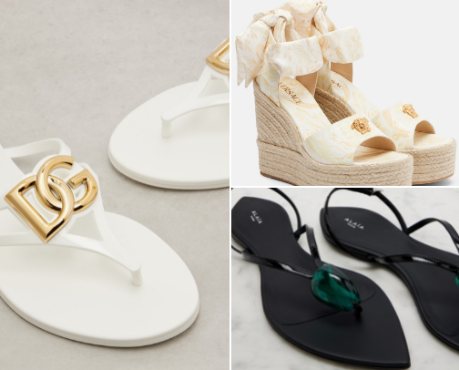 luxury beach shoes under 1000euros👠 cover photo collage