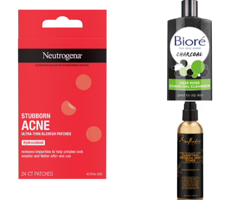 Glowing skincare faves for acne prone girlies cover photo collage