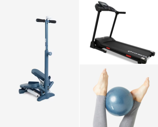 Fitness in home cover photo collage