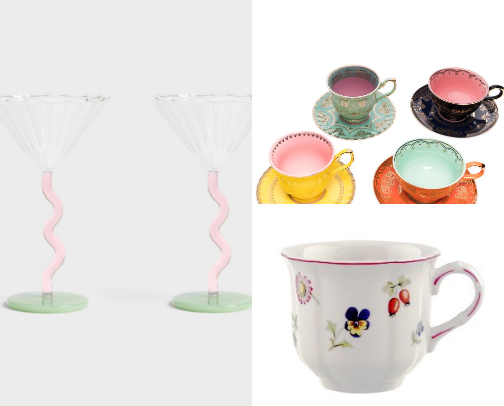 Cups and glasses cover photo collage