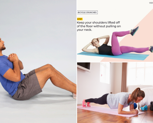 Top Exercises for a Slim Waist, Flat Stomach & Toned Booty cover photo collage