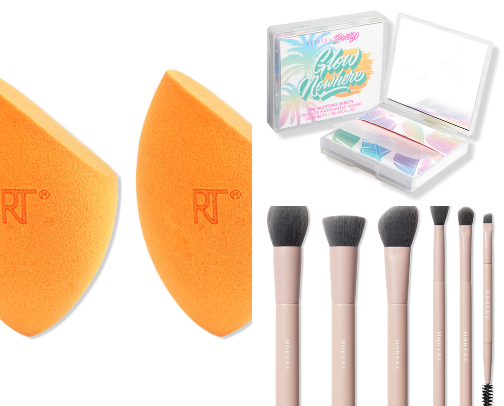 Beauty tools cover photo collage