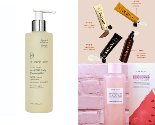 skincare essentials for healthy and glowing skin cover photo collage