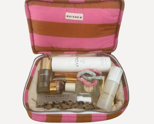 Take a look at what's in my makeup and skin care bag! cover photo collage