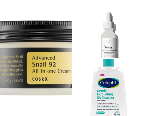 My acne safe skincare recs! cover photo collage