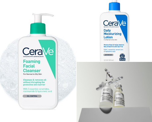 Skincare for oily to combination skin 🫧 cover photo collage