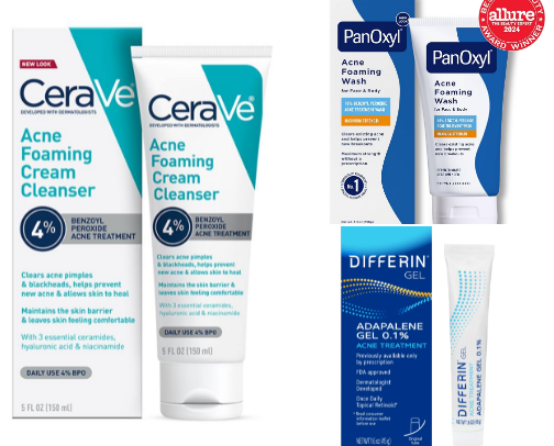 Face products to combat acne cover photo collage
