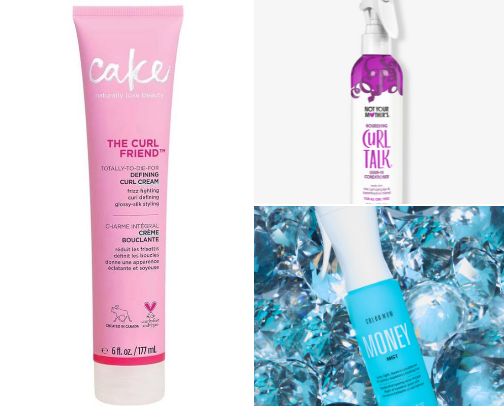 leave in conditioner & curl cream !! cover photo collage