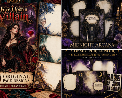 Fantasy + Storybook Junk Journal Kits cover photo collage
