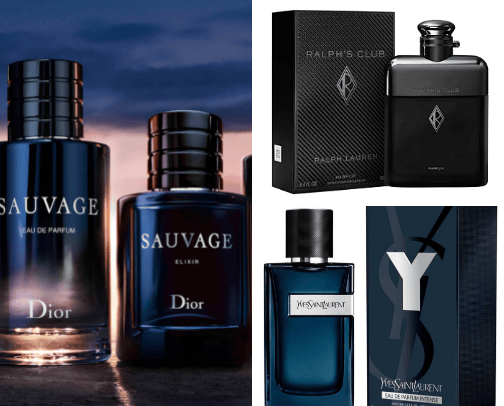 Men's perfumes cover photo collage