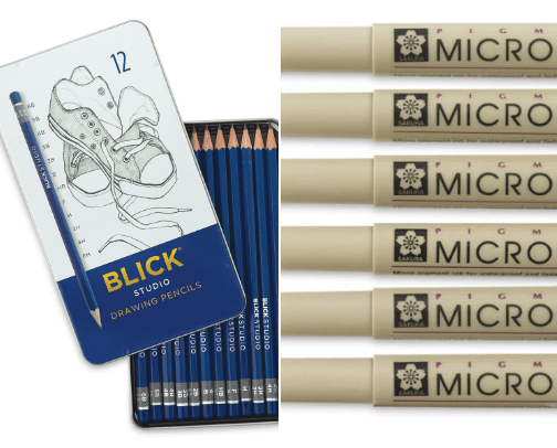 Drawing supplies cover photo collage