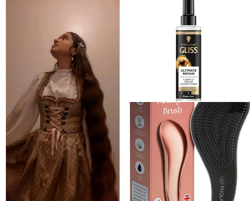 Hair care products 💆🏻‍♀️ I use for my thick knee length hair cover photo collage