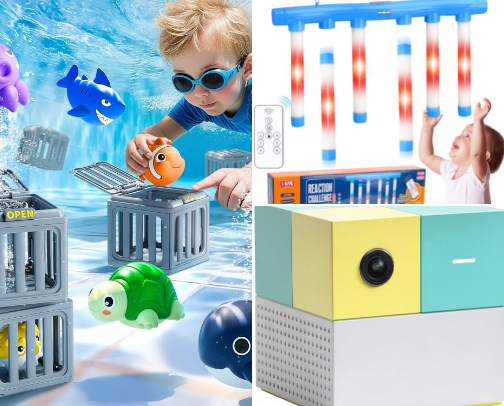 Active kids toys cover photo collage