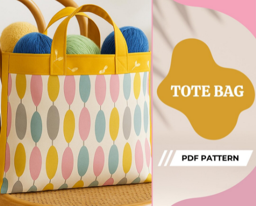 Best Tote Bag Sewing Patterns on Etsy cover photo collage