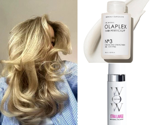 Shiny healthy haircare routine cover photo collage
