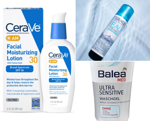 Skincare routine for sensitive and dry skin ✨ cover photo collage
