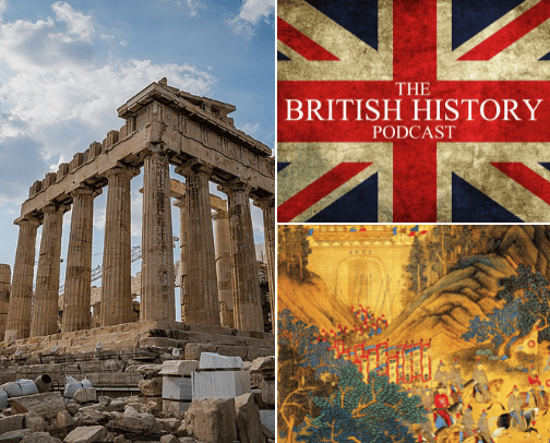 Podcasts That Dive Deep into History cover photo collage