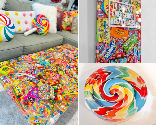 Sugar rush Wonderland, eye catching ideas for candy & sweets decor. cover photo collage