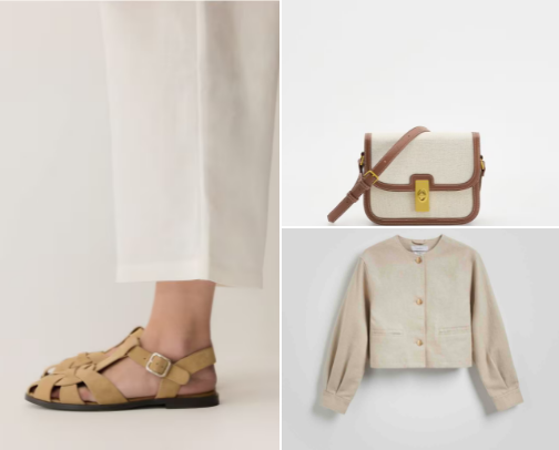 Sommer Schuhe, Kleidung, Tasche, leichte Jacke cover photo collage