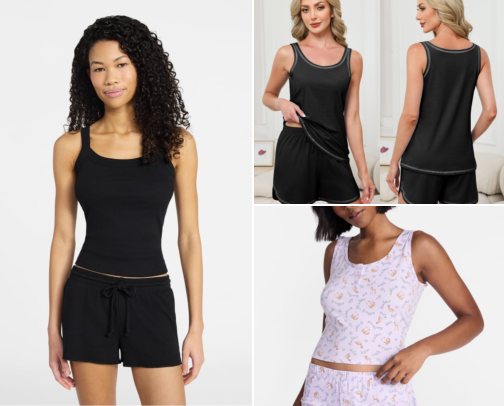 10 Best Tank Top & Shorts Pajama Sets cover photo collage