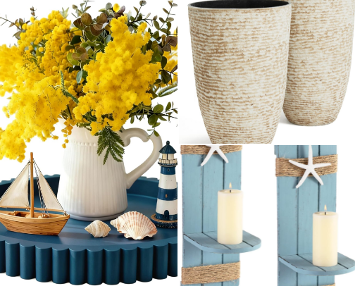 Affordable Summer Decorating Ideas for Your Home or Vacation Beach House cover photo collage