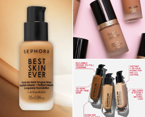 Foundation for DRY skin cover photo collage