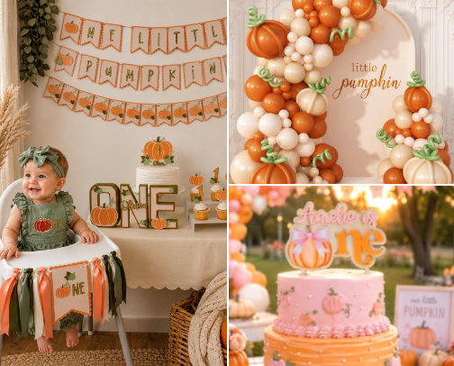 🎃 Pumpkin First Birthday Party Ideas | Fall Baby Birthday Theme, Pumpkin Decor, Cake Smash & Party Inspiration cover photo collage