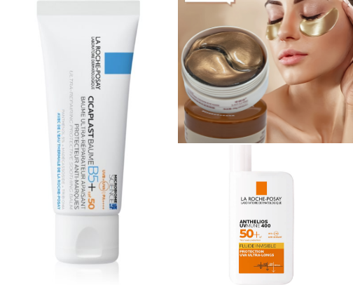 🪷🧖‍♀️From personal experience: Sensitive Skin essentials 🙌 |Eczema,strawberry skin cover photo collage
