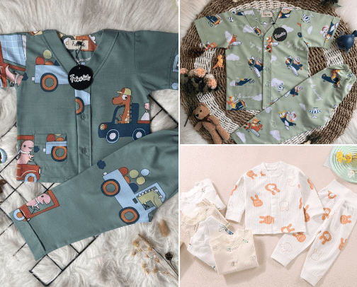 Sleepwear for baby and children cover photo collage