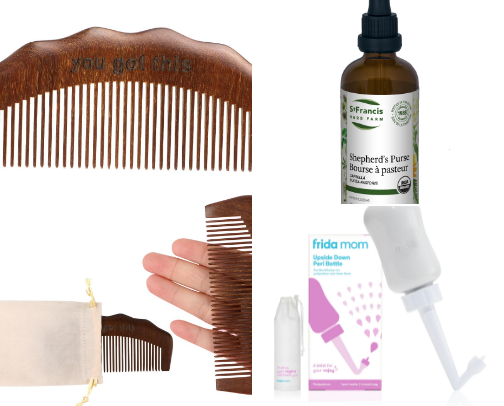 Natural Homebirth and Postpartum must have items. cover photo collage