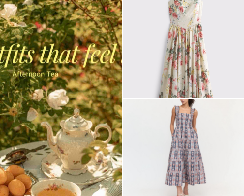 Outfit inspiration for afternoon tea in a secret garden cover photo collage