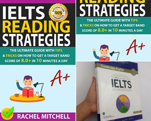 Read Free - IELTS Reading Strategies: The Ultimate Guide with Tips and Tricks on How to Get a Target Band Score of 8.0+ in 10 Minutes a Day intensive learner collection cover photo collage