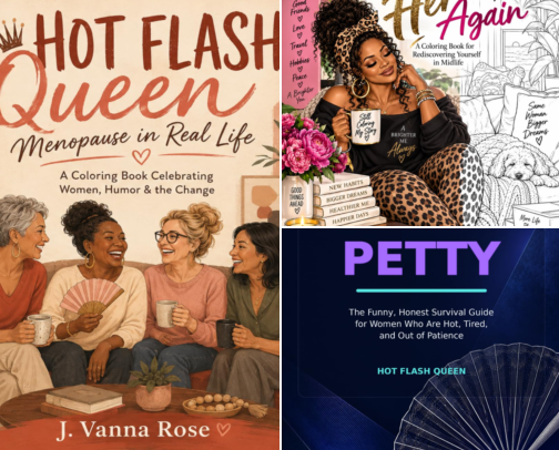 Menopause Books & Creative Self-Care cover photo collage