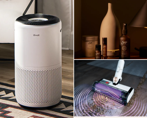 Decorating and cleaning home essentials cover photo collage