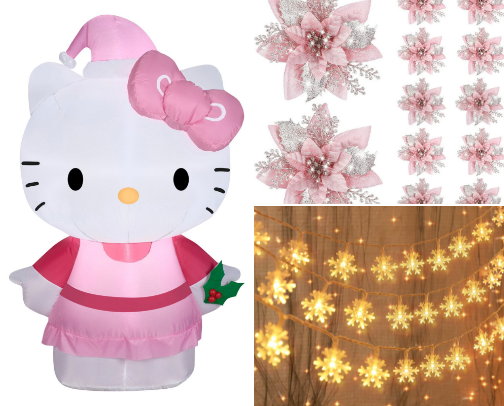 a pink christmas 💕🎄 cover photo collage