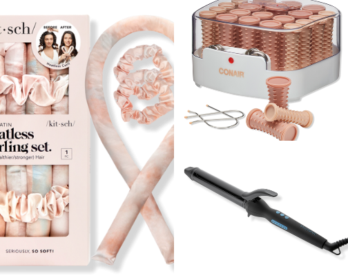 Hair styling tools cover photo collage