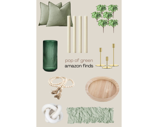 Pop of Green Home Decor Amazon Finds cover photo collage